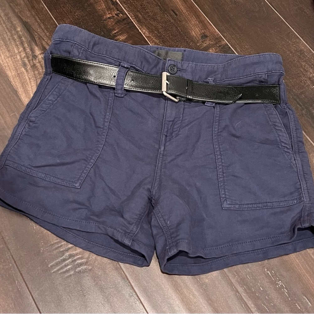 RtA leather belt shorts